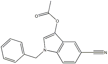 Acetic acid 1-benzyl-5-cyano-1H-indol-3-yl ester Struktur