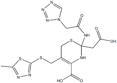 2-[[2-(1H-Tetrazol-1-ylacetyl)aMino]-4-carboxy-5-[(5-Methyl-1,3,4-thiadiazol-2-yl)thioMethyl]-3,6-dihydro-2H-1,3-thiazin-2-yl]acetic Acid Struktur