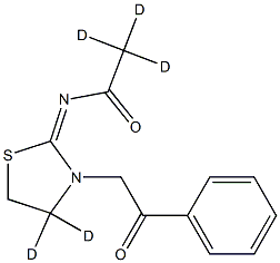 N-(3-Phenacyl-2-thiazolidinylidene)acetaMide-d5 Struktur