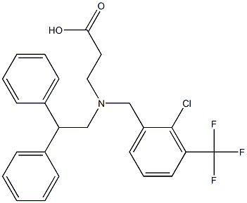 3-((2-chloro-3-(trifluoroMethyl)benzyl)(2,2-diphenylethyl)aMino)propanoic acid Struktur