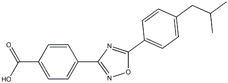 4-(5-(4-isobutylphenyl)-1,2,4-oxadiazol-3-yl)benzoic acid Struktur