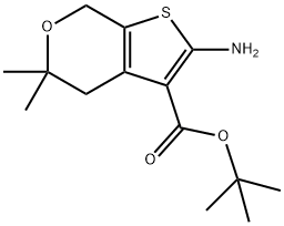 tert-butyl 2-aMino-5,5-diMethyl-5,7-dihydro-4H-thieno[2,3-c]pyran-3-carboxylate Struktur