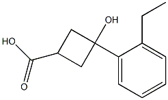 3-(2-Ethyl-phenyl)-3-hydroxy-cyclobutanecarboxylic acid Struktur