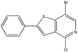 7-broMo-4-chloro-2-phenylthieno[3,2-c]pyridine Struktur