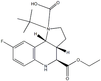 (3AR,4S,9BR)-1-TERT-BUTYL 4-ETHYL 8-FLUORO-3,3A,4,5-TETRAHYDRO-1H-PYRROLO[3,2-C]QUINOLINE-1,4(2H,9BH)-DICARBOXYLATE Struktur