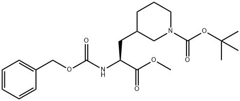 (S)-1-BOC-3-(2-CBZ-AMINO-2-METHOXYCARBONYL-ETHYL)PIPERIDINE Struktur