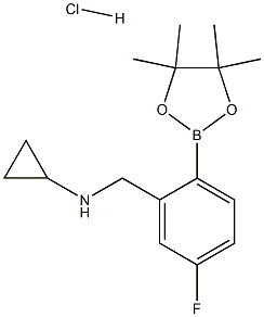 N-{[5-Fluoro-2-(tetramethyl-1,3,2-dioxaborolan-2-yl)phenyl]methyl}cyclopropanamine hydrochloride Struktur