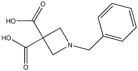 1-benzylazetidine-3,3-dicarboxylic acid Struktur