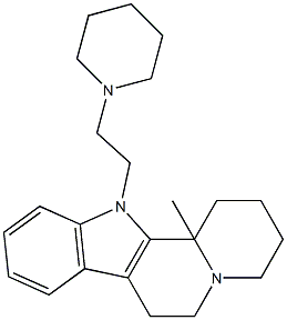 12b-Methyl-12-(2-(piperidin-1-yl)ethyl)-1,2,3,4,6,7,12,12b-octahydroindolo[2,3-a]quinolizine Struktur