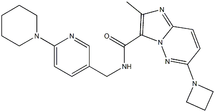 6-(azetidin-1-yl)-2-Methyl-N-((6-(piperidin-1-yl)pyridin-3-yl)Methyl)iMidazo[1,2-b]pyridazine-3-carboxaMide Struktur