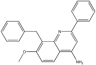 8-benzyl-7-Methoxy-2-phenylquinolin-4-aMine Struktur