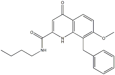 8-benzyl-N-butyl-7-Methoxy-4-oxo-1,4-dihydroquinoline-2-carboxaMide Struktur