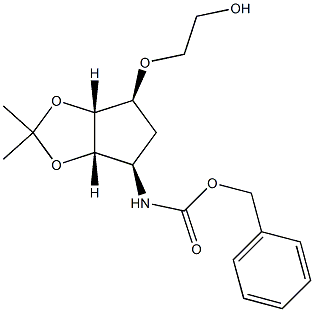 benzyl ((3aS,4R,6S,6aR)-6-(2-hydroxyethoxy)-2,2-diMethyltetrahydro-3aH-cyclopenta[d][1,3]dioxol-4-yl)carbaMate Struktur