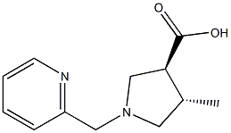 (3S,4S)-4-Methyl-1-(pyridin-2-ylMethyl)pyrrolidine-3-carboxylic acid Struktur