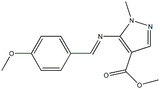 5-[(4-Methoxy-benzylidene)-aMino]-1-Methyl-1H-pyrazole-4-carboxylic acid Methyl ester Struktur