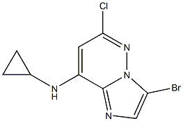 3-broMo-6-chloro-N-cyclopropyliMidazo[1,2-b]pyridazin-8-aMine Struktur