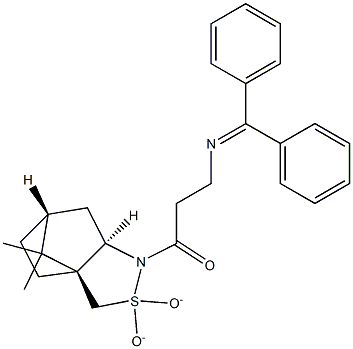 1-((3aS,6R,7aR)-8,8-diMethyl-2,2-dioxidohexahydro-1H-3a,6-Methanobenzo[c]isothiazol-1-yl)-3-((diphenylMethylene)aMino)propan-1-one Struktur