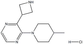 2-(azetidin-3-yl)-3-(4-Methylpiperidin-1-yl)pyrazine hydrochloride Struktur