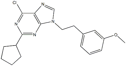 6-Chloro-2-cyclopentyl-9-[2-(3-Methoxy-phenyl)-ethyl]-9H-purine Struktur