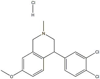 4-(3,4-Dichlorophenyl)-1,2,3,4-tetrahydro-7-Methoxy-2-(Methyl)isoquinoline Hydrochloride Struktur