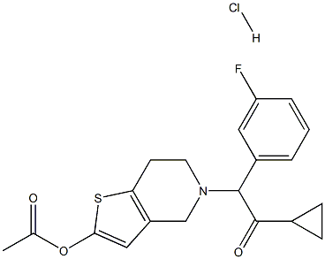 2-[2-(Acetyloxy)-6,7-dihydrothieno[3,2-c]pyridin-5(4H)-yl]-1-cyclopropyl-2-(3-fluorophenyl)ethanone Hydrochloride Struktur