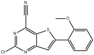 2-chloro-6-(2-Methoxyphenyl)thieno[3,2-d]pyriMidine-4-carbonitrile Struktur