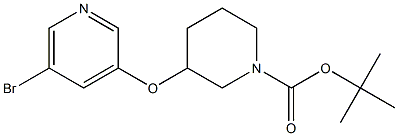 3-(5-BroMo-pyridin-3-yloxy)-piperidine-1-carboxylic acid tert-butyl ester Struktur