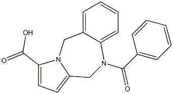 10-Benzoyl-10,11-dihydro-5H-benzo[e]pyrrolo[1,2-a][1,4]diazepine-3-carboxylic acid Struktur