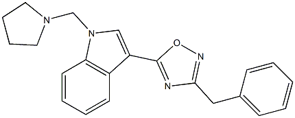 3-benzyl-5-(1-(pyrrolidin-1-ylMethyl)-1H-indol-3-yl)-1,2,4-oxadiazole Struktur