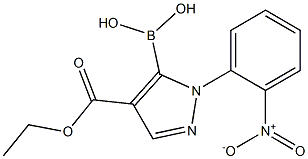 4-(ethoxycarbonyl)-1-(2-nitrophenyl)-1H-pyrazol-5-ylboronic acid Struktur