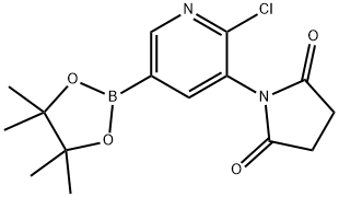 1-[2-Chloro-5-(tetramethyl-1,3,2-dioxaborolan-2-yl)pyridin-3-yl]pyrrolidine-2,5-dione Struktur