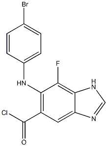 6-(4-broMophenylaMino)-7-fluoro-1H-benzo[d]iMidazole-5-carbonyl chloride Struktur