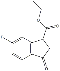 ethyl 6-fluoro-3-oxo-2,3-dihydro-1H-indene-1-carboxylate Struktur