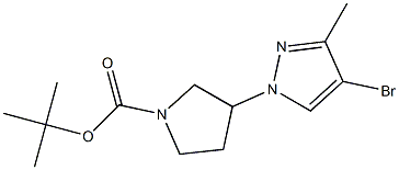 3-(4-BroMo-3-Methyl-pyrazol-1-yl)-pyrrolidine-1-carboxylic acid tert-butyl ester Struktur