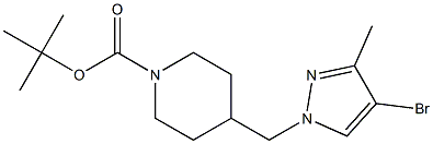 4-(4-BroMo-3-Methyl-pyrazol-1-ylMethyl)-piperidine-1-carboxylic acid tert-butyl ester Struktur