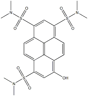 8-Hydroxy-N,N,N',N',N'',N''-hexamethyl-pyrene-1,3,6-trisulfonamid Struktur