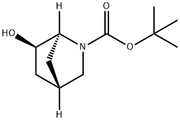 (6R)-tert-butyl 6-hydroxy-2-azabicyclo[2.2.1]heptane-2-carboxylate Struktur