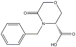 (R)-4-benzyl-5-oxoMorpholine-3-carboxylic acid Struktur