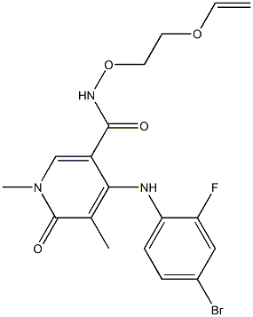 4-((4-broMo-2-fluorophenyl)aMino)-1,5-diMethyl-6-oxo-N-(2-(vinyloxy)ethoxy)-1,6-dihydropyridine-3-carboxaMide Struktur