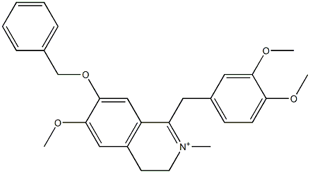 7-(benzyloxy)-1-(3,4-diMethoxybenzyl)-6-Methoxy-2-Methyl-3,4-dihydroisoquinolin-2-iuM Struktur