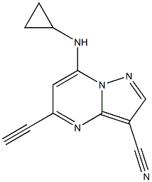 7-(cyclopropylaMino)-5-ethynylpyrazolo[1,5-a]pyriMidine-3-carbonitrile Struktur