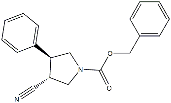 Trans-benzyl 3-cyano-4-phenylpyrrolidine-1-carboxylate Struktur