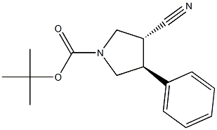 Trans-tert-butyl 3-cyano-4-phenylpyrrolidine-1-carboxylate Struktur