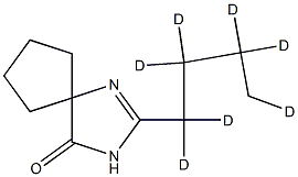 2-Butyl-d7-1,3-diaza-spiro[4.4]non-1-en-4-one Struktur