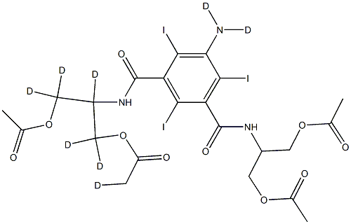 N,N'-Bis[2-(acetyloxy)-1-[(acetyloxy)Methyl]ethyl]-5-aMino-2,4,6-triiodo-1,3-benzenedicarboxaMide-d8 Struktur