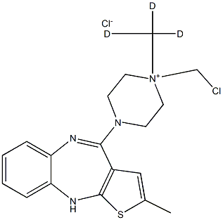 1-(ChloroMethyl)-1-(Methyl-d3)-4-(2-Methyl-10H-thieno[2,3-b][1,5]benzodiazepin-4-yl)-piperaziniuM Chloride Struktur