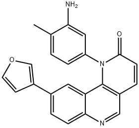 1-(3-aMino-4-Methylphenyl)-9-(furan-3-yl)benzo[h][1,6]naphthyridin-2(1H)-one Struktur