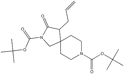 di-tert-butyl 4-allyl-3-oxo-2,8-diazaspiro[4.5]decane-2,8-dicarboxylate Struktur