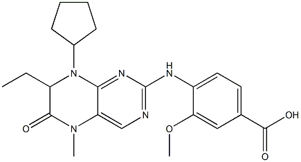 4-(8-Cyclopentyl-7-ethyl-5-Methyl-6-oxo-5,6,7,8-tetrahydro-pteridin-2-ylaMino) -3-Methoxy-benzoic acid Struktur