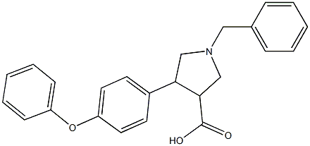 1-Benzyl-4-(4-phenoxy-phenyl)-pyrrolidine-3-carboxylic acid Struktur